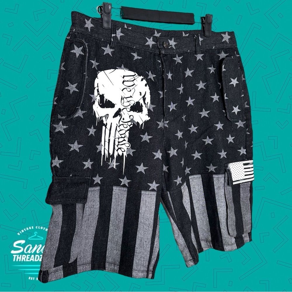 Vintage graphic denim shorts